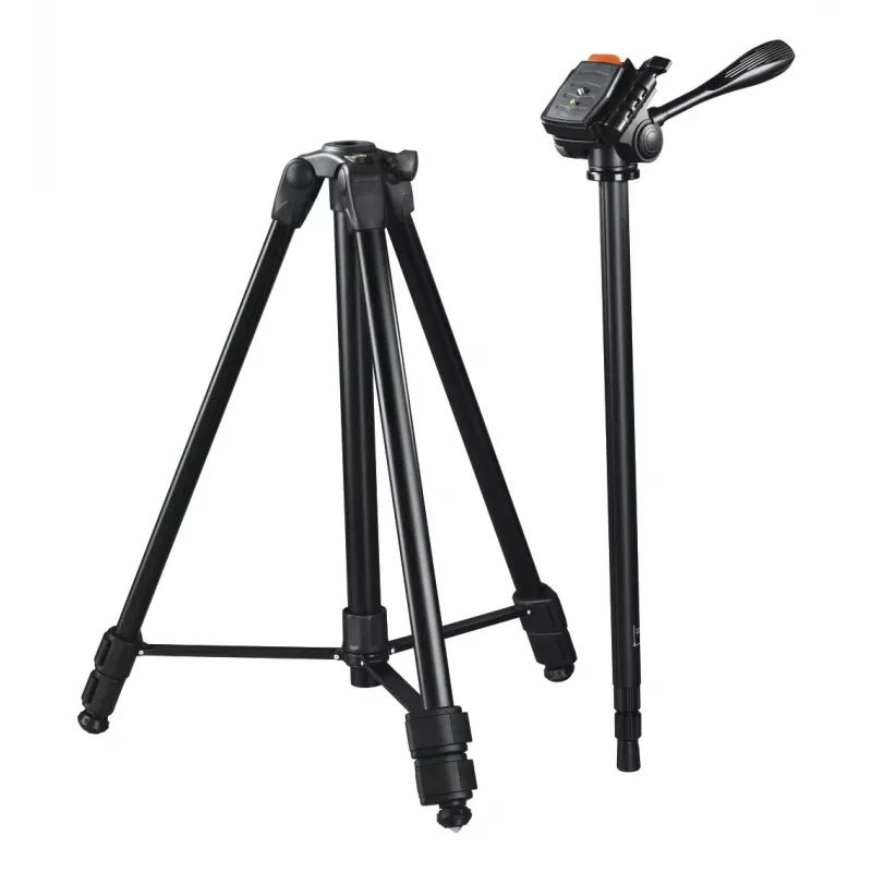 Statiiv HAMA Delta Duo 170 — 3‑jalga, max kõrgus 170 cm, min 62 cm, kandevõime 4 kg, kaal 1,85 kg, must