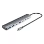 Manhattan USB-C dokk/jaotur, pordid (x7): USB-A (x3) ja USB-C (x4), toiteedastusega (PD) 100W – vajab välist USB-C laadijat (ei kuulu komplekti). USB-toitega (välist toiteplokki pole vaja), kui PD-d ei kasutata. Alumiinium.
