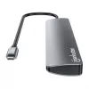 Manhattan USB-C dokk/jaotur, pordid (x7): USB-A (x3) ja USB-C (x4), toiteedastusega (PD) 100W – vajab välist USB-C laadijat (ei kuulu komplekti). USB-toitega (välist toiteplokki pole vaja), kui PD-d ei kasutata. Alumiinium.