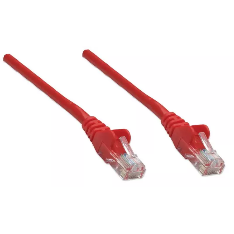 Intellinet Network patch-kaabel, Cat5e, 1m, Punane, CCA, U/UTP, PVC, RJ45, Gold Plated Contacts, Snagless, Booted, Lifetime Warranty