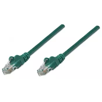 Intellinet võrguparanduskaabel, Cat5e, 1m, roheline, CCA, U/UTP, PVC, RJ45, kullatud kontaktid, haakumisvastane, kaitsemuhviga, eluaegne garantii