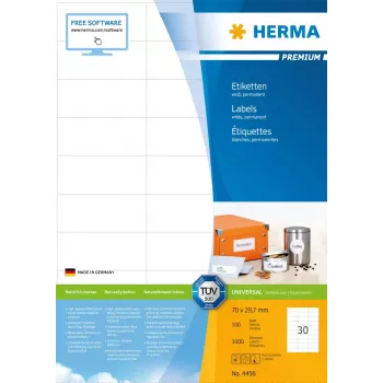 HERMA Premium sildid A4 70x29,7 mm 3000 tk