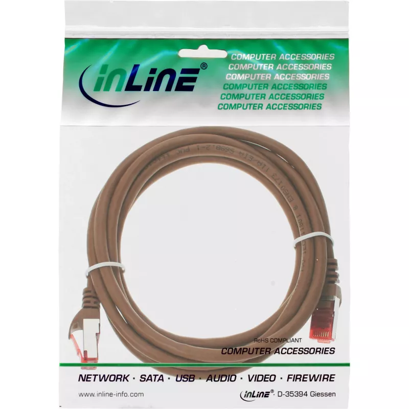 InLine paranduskaabel S/FTP PiMF Cat.6 250MHz PVC vask pruun 3m