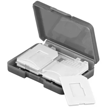 Mälukaardi hoiukarp GOOBAY 95349 — mahutab 4 kaarti, ühildub SD/MicroSD/MMC-ga, hall läbipaistev plastik
