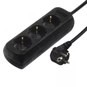 Hama 00108843 liigpingekaitse must 3 vahelduvvoolupesa 230 V 5 m