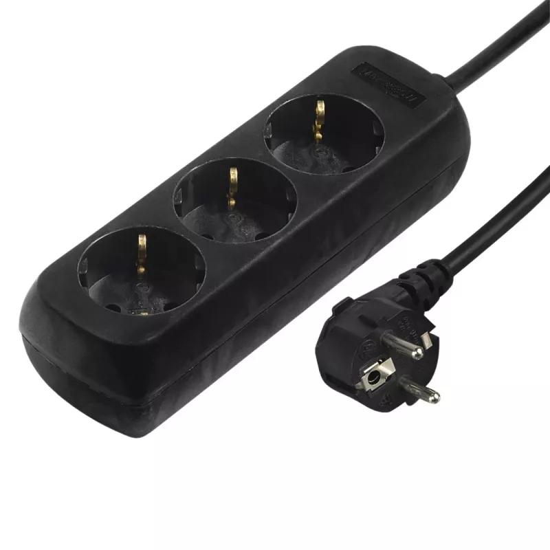 Hama 00108843 liigpingekaitse must 3 vahelduvvoolupesa 230 V 5 m