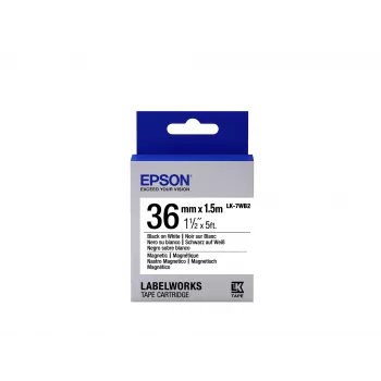 Epson Label Cartridge Magnetic LK-7WB2 Must/Valge 36mm (1.5m)