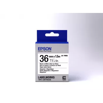 Epson Label Cartridge Magnetic LK-7WB2 Must/Valge 36mm (1.5m)