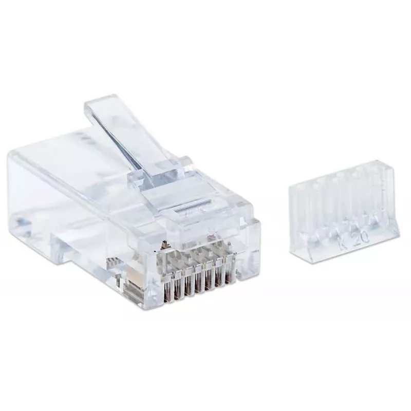 Intellinet RJ45 modulaarpistikud, Cat6, UTP, 3-hambaline, täistraadile, 15 µ kullatud kontaktid, 90 tk pakend