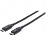 Manhattan USB-C – USB-C kaabel, 50 cm, isane-isane, must, 10 Gbps (USB 3.2 Gen2 ehk USB 3.1), 3A (kiirlaadimine), SuperSpeed+ USB, eluaegne garantii, samaväärne USB31CC50CM-ga