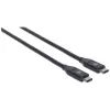 Manhattan USB-C – USB-C kaabel, 50 cm, isane-isane, must, 10 Gbps (USB 3.2 Gen2 ehk USB 3.1), 3A (kiirlaadimine), SuperSpeed+ USB, eluaegne garantii, samaväärne USB31CC50CM-ga