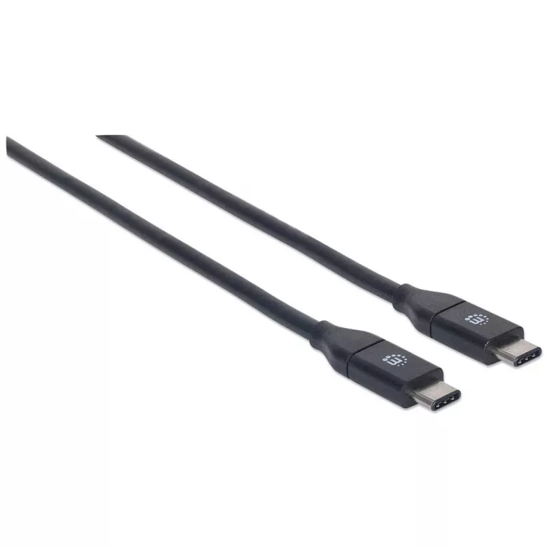 Manhattan USB-C – USB-C kaabel, 50 cm, isane-isane, must, 10 Gbps (USB 3.2 Gen2 ehk USB 3.1), 3A (kiirlaadimine), SuperSpeed+ USB, eluaegne garantii, samaväärne USB31CC50CM-ga
