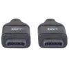 Manhattan USB-C – USB-C kaabel, 50 cm, isane-isane, must, 10 Gbps (USB 3.2 Gen2 ehk USB 3.1), 3A (kiirlaadimine), SuperSpeed+ USB, eluaegne garantii, samaväärne USB31CC50CM-ga