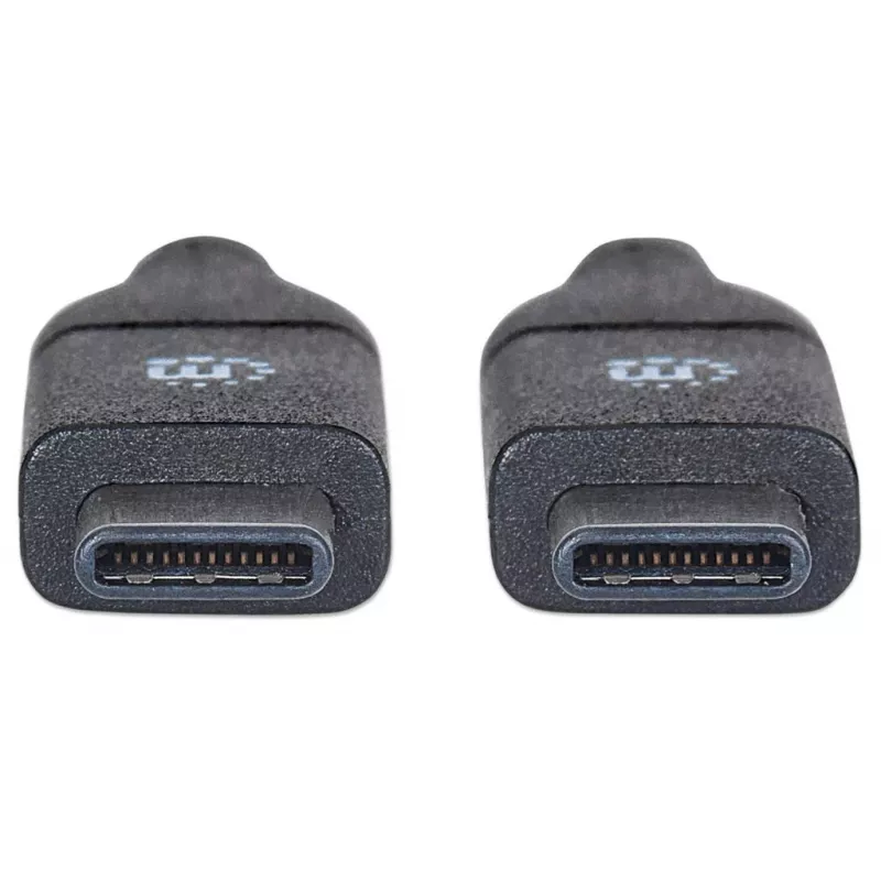 Manhattan USB-C – USB-C kaabel, 50 cm, isane-isane, must, 10 Gbps (USB 3.2 Gen2 ehk USB 3.1), 3A (kiirlaadimine), SuperSpeed+ USB, eluaegne garantii, samaväärne USB31CC50CM-ga