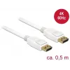 DisplayPort kaabel DeLOCK 85507 0,5 m valge