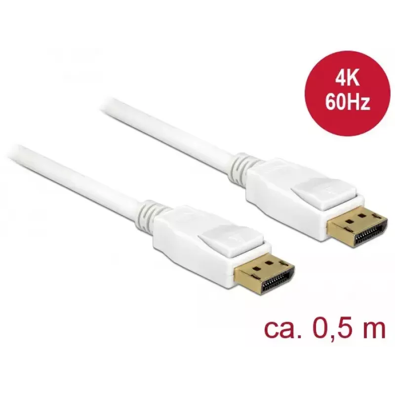 DisplayPort kaabel DeLOCK 85507 0,5 m valge
