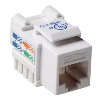 Keystone Jack ACT CAT5E Unshielded Punch Down Valge TD5015
