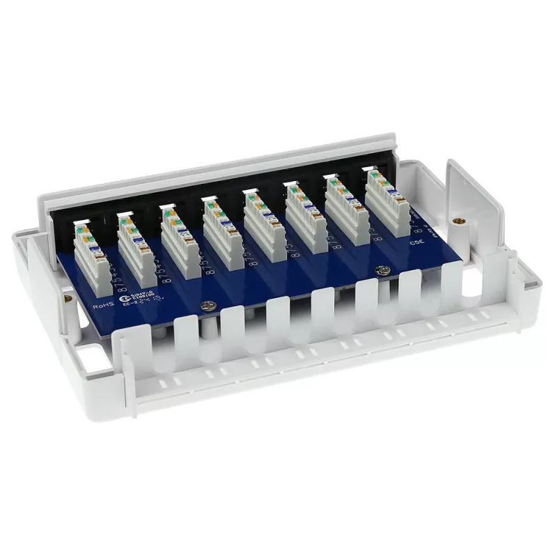 Pindpaigaldatav karp ACT FA5000 varjestamata 8-pordiline Cat5e — 171,4×38×118,8 mm