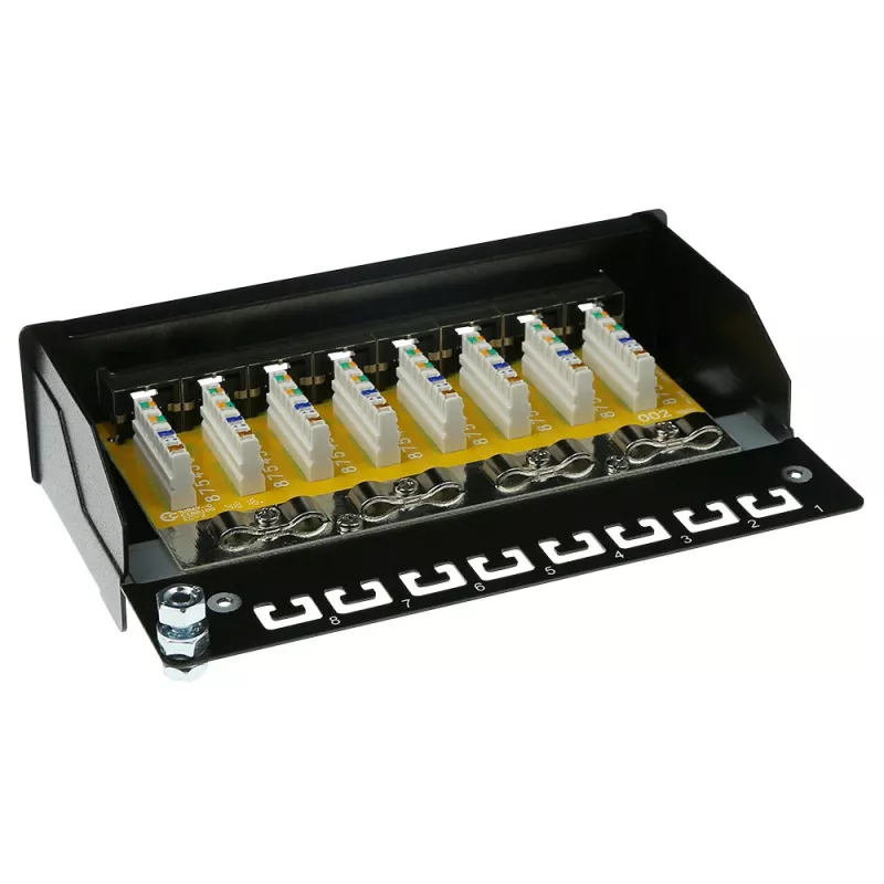 Pindpaigaldatav varjestatud patch-karp ACT 8-port CAT6, 173×44 mm