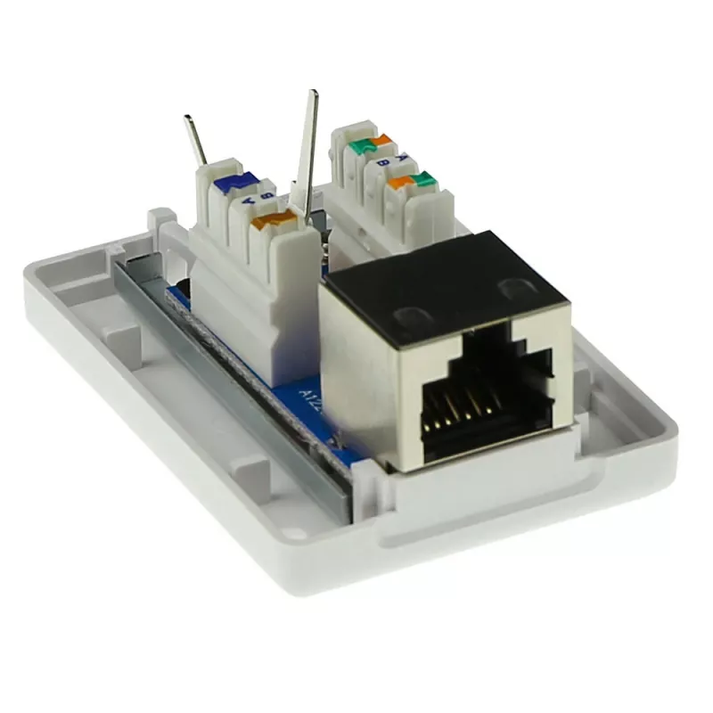 Surface mounted shielded outlet box ACT FA5005 for 1× CAT5E jack, 39×29.5×54 mm