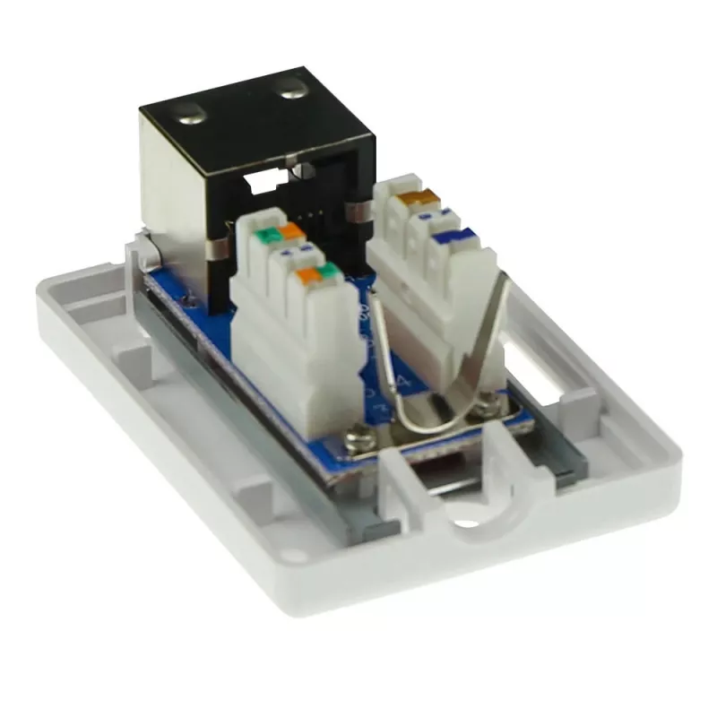 Surface mounted shielded outlet box ACT FA5005 for 1× CAT5E jack, 39×29.5×54 mm