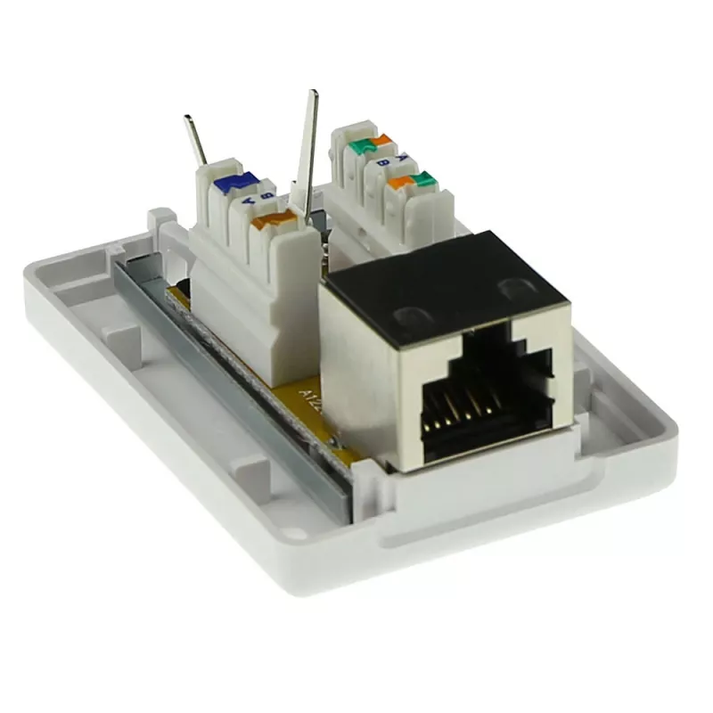 Pindpaigaldatav varjestatud pistikupesa karp ACT CAT6, 1-port, 39×54×29,5 mm