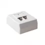 Surface mounted shielded outlet box 2-port, ACT CAT5E, dimensions 64.9×80×32.8 mm