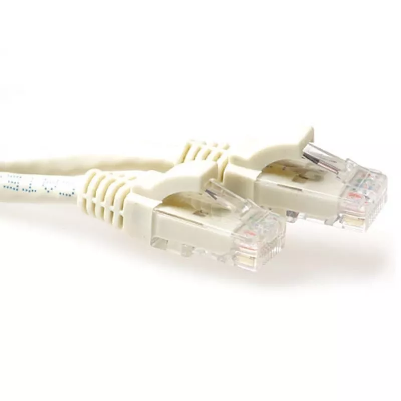 ACT Ivory 30 meetri U/UTP CAT6 patch-kaabel purunemiskindla konnektorikaitsega ja RJ45-pistikutega