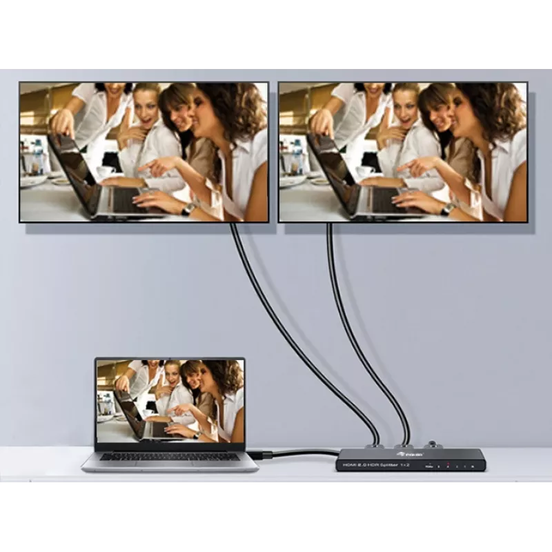 Equip üliõhuke 2-pordiline HDMI 2.0 jaotur