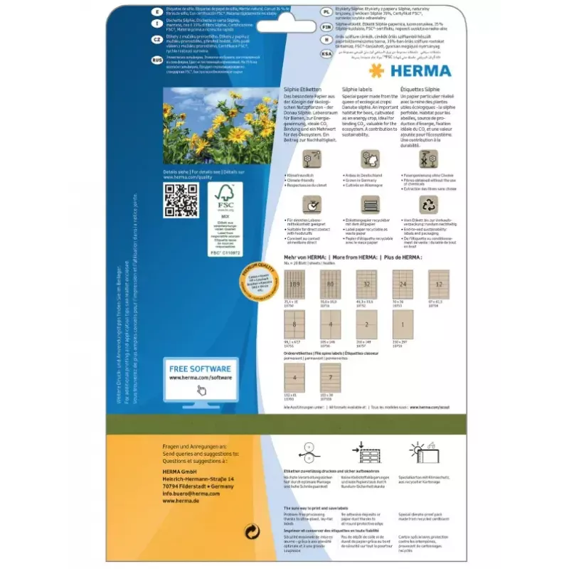 HERMA 10753 isekleepuv silt Ristkülikukujuline Püsiv Pruun 480 tk