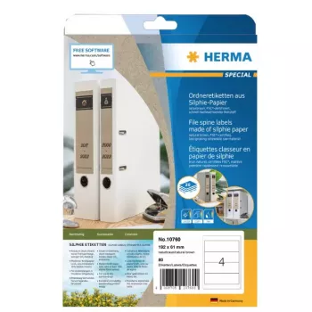 HERMA 10754 isekleepuvad etiketid, 97 x 42,3 mm, Silphie paber, naturaalne pruun, püsiv kleepuvus