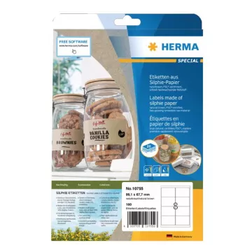 Isekleepuv silt HERMA 10755 Ristkülik Püsiv Pruun 160 tk