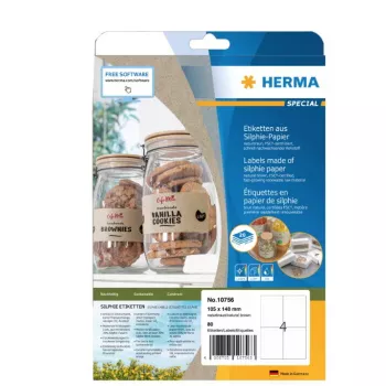 HERMA 10756 isekleepuv silt Ristkülik Püsiv Pruun 80 tk