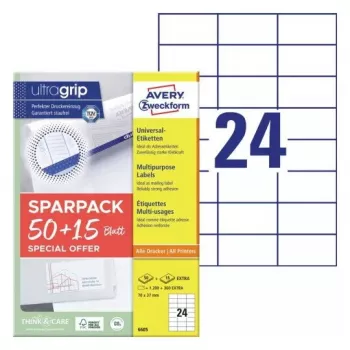 Isekleepuv printerisilt AVERY 6605 valge 7x3,7 cm 1560 silti