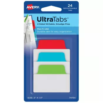 Tühjad sakilised registrisakid Avery Ultra Tabs 74754 Sinine Roheline Punane