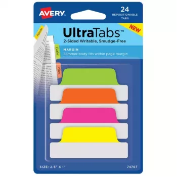 Blank tab index Avery Ultra Tabs Roheline Oranž Roosa Kollane 74767