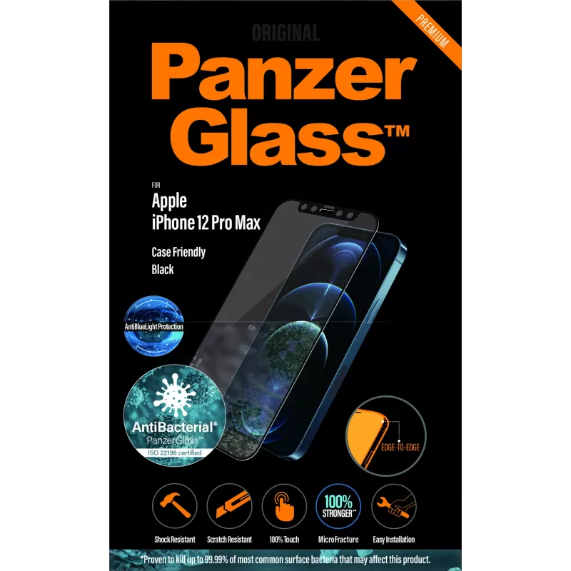 PanzerGlass® sinise valguse kaitsega ekraanikaitse Apple iPhone 12 Pro Max | äärest ääreni