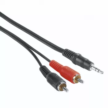 Hama 00205106 helikaabel 2 m 3,5 mm 2 x RCA Must, Punane