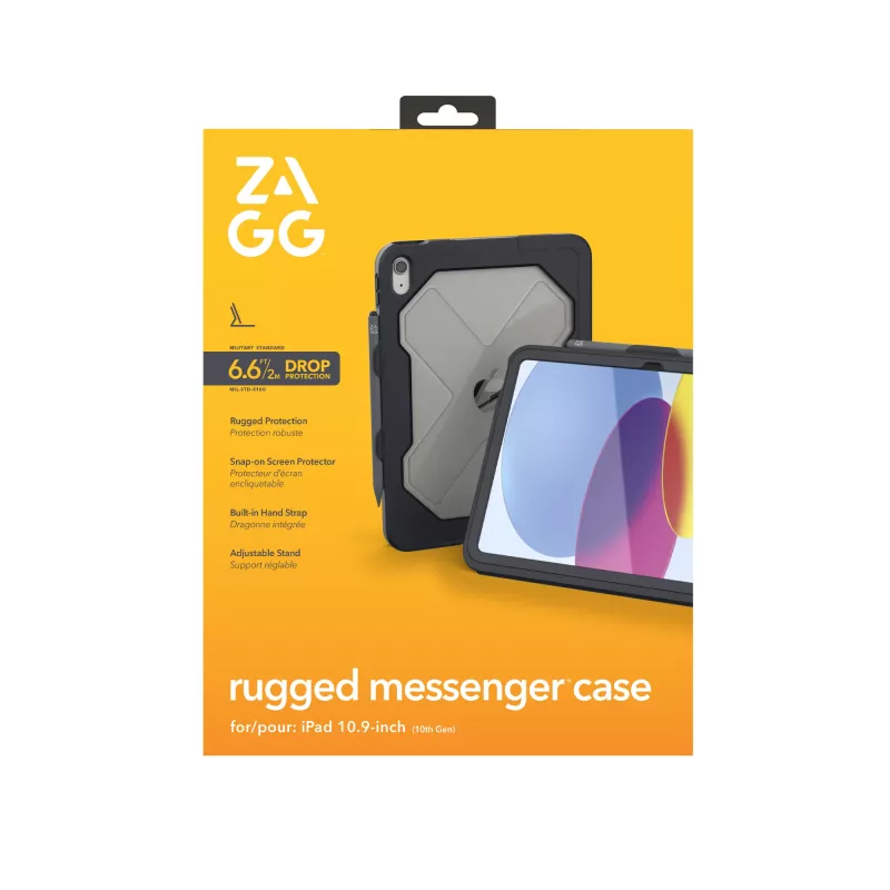 ZAGG Rugged Messenger Case Apple iPad 10.9 inch 10th Gen Charcoal