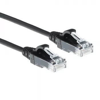 ACT must 1,5-meetrine LSZH U/UTP CAT6 andmekeskuse õhuke ühenduskaabel RJ45-pistikutega
