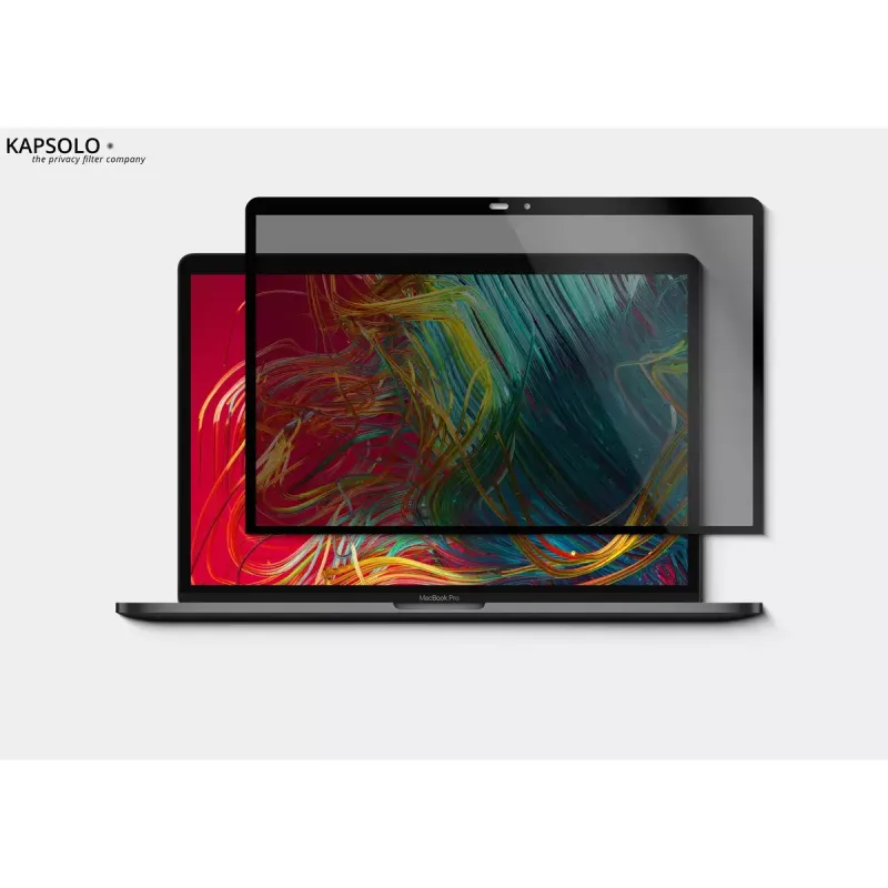 Privaatsusega magnetiline ekraanikaitse Kapsolo Apple MacBook Pro 16-tollisele Retinale (2019) — 9H kõvadus, 50% valgusläbivus, 30° privaatsusnurk, 40,6 cm