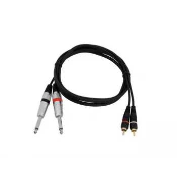 Audio kaabel Omnitronic 30225213 1,5 m 2x6,35mm 2xRCA Must