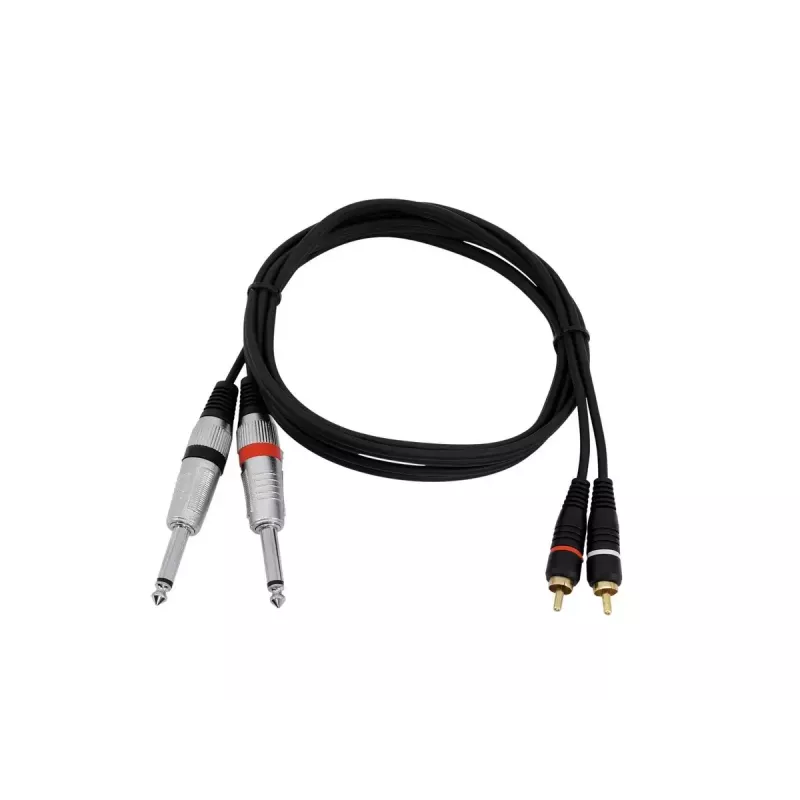 Audio kaabel Omnitronic 30225213 1,5 m 2x6,35mm 2xRCA Must