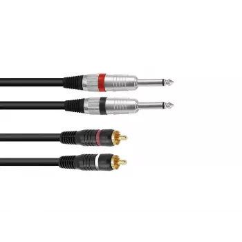 Audio kaabel Omnitronic 30225213 1,5 m 2x6,35mm 2xRCA Must