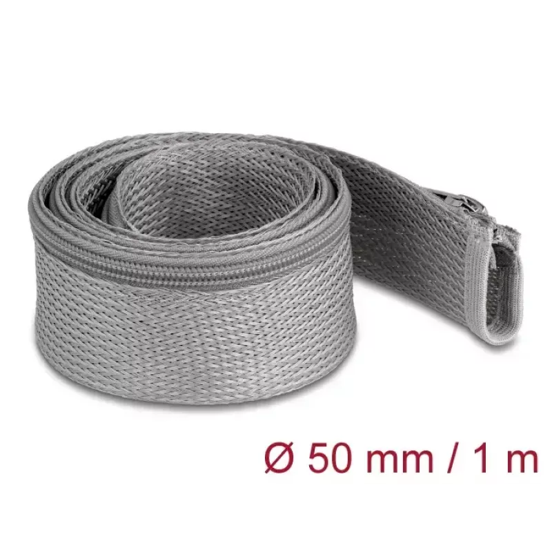 Põimitud varrukas DeLOCK 20826 1 m x 50 mm hall