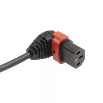 ACT toitejuhe CEE 7/7 isane (nurkne) - C13 IEC Lock (alla nurga all) must 1 m, EL449S