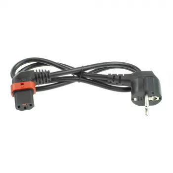 ACT toitejuhe CEE 7/7 isane (nurgaga) - C13 IEC Lock (paremnurga all) must 1 m, EL446S