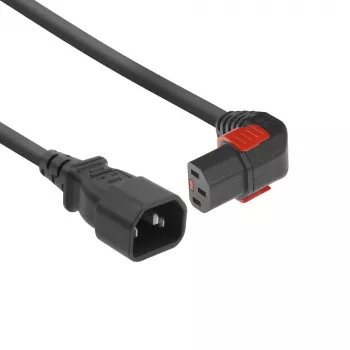 ACT toitekaabel C14 - C13 IEC Lock (allanurga) must 2 m, PC2048