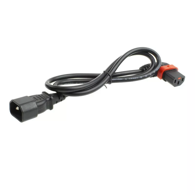 ACT toitejuhe C14 - C13 IEC Lock (vasaknurk) must 1 m, PC2042