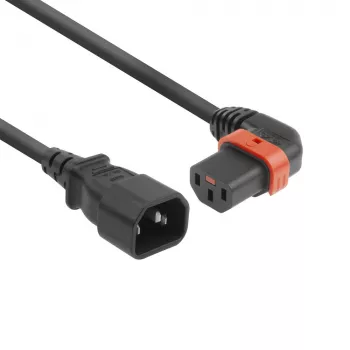 ACT toitejuhe C14 - C13 IEC Lock (vasaknurkne) must 3 m, PC2050